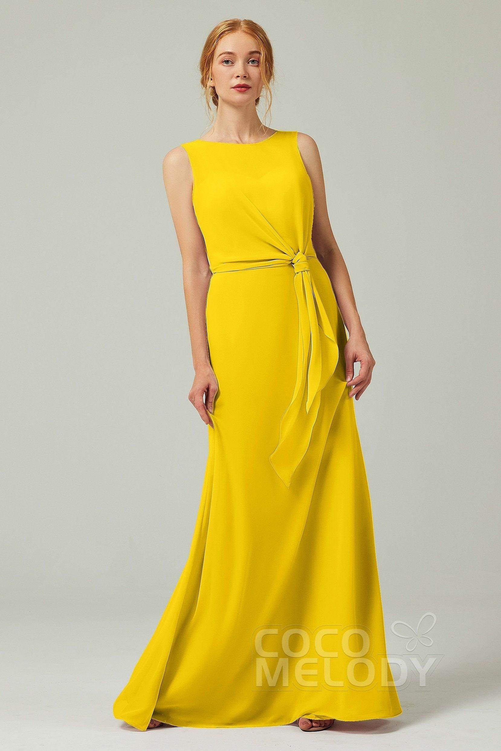 A-Line Floor Length Chiffon Bridesmaid Dress CB0317 - COCOMELODY